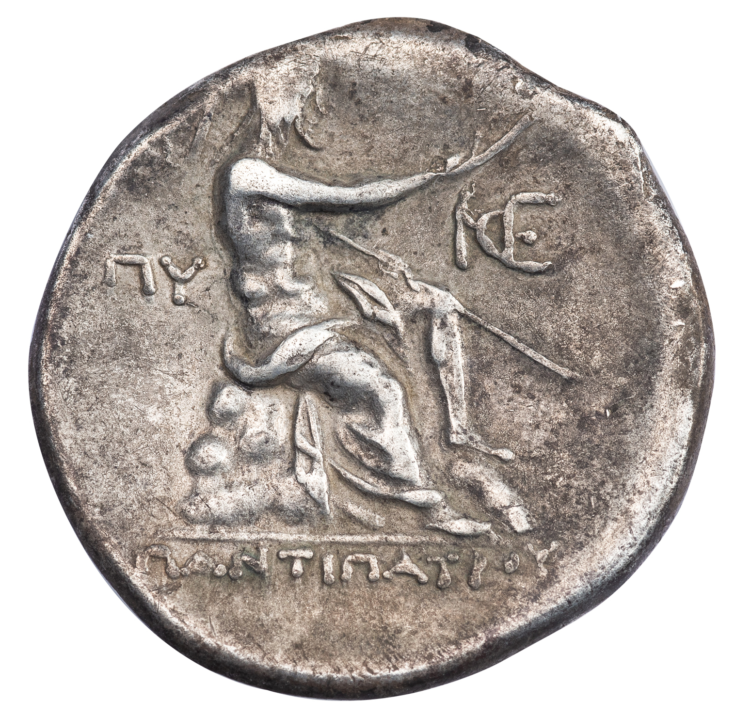 BYZANTIUM SILVER 9 OBOLS - ISSUE OF MAGISTRATE ANTIPATROS - CHOICE XF NGC GRADED GREEK THRACE COIN (Inv. 16715) - Image 3