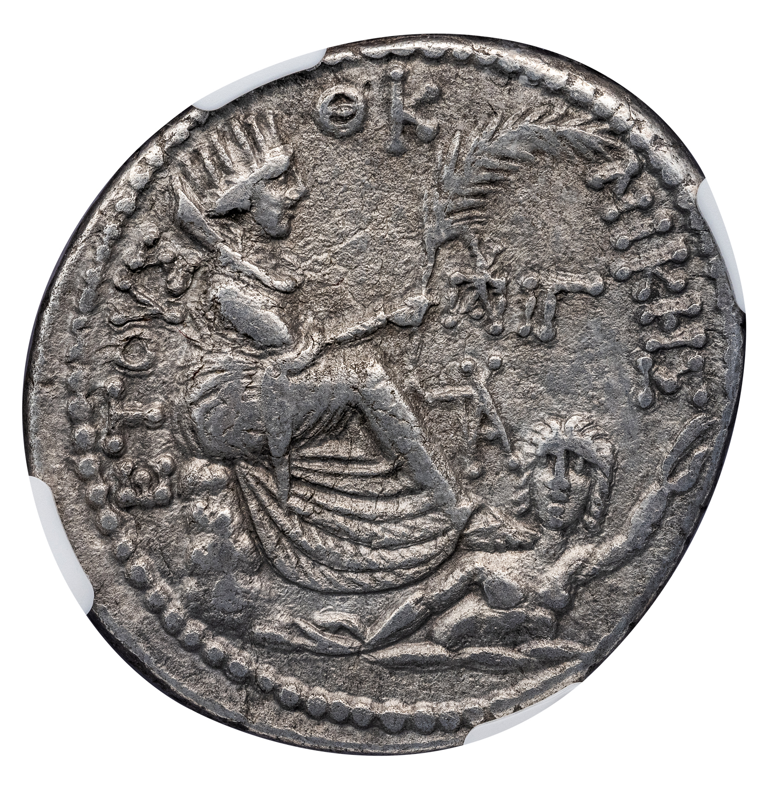 AUGUSTUS SILVER TETRADRACHM - ISSUE FROM THE YEAR ROME BECAME AN IMPERIAL AUTOCRACY - CHOICE VF NGC GRADED ROMAN PROVINCIAL COIN (Inv. 18429) - Image 3