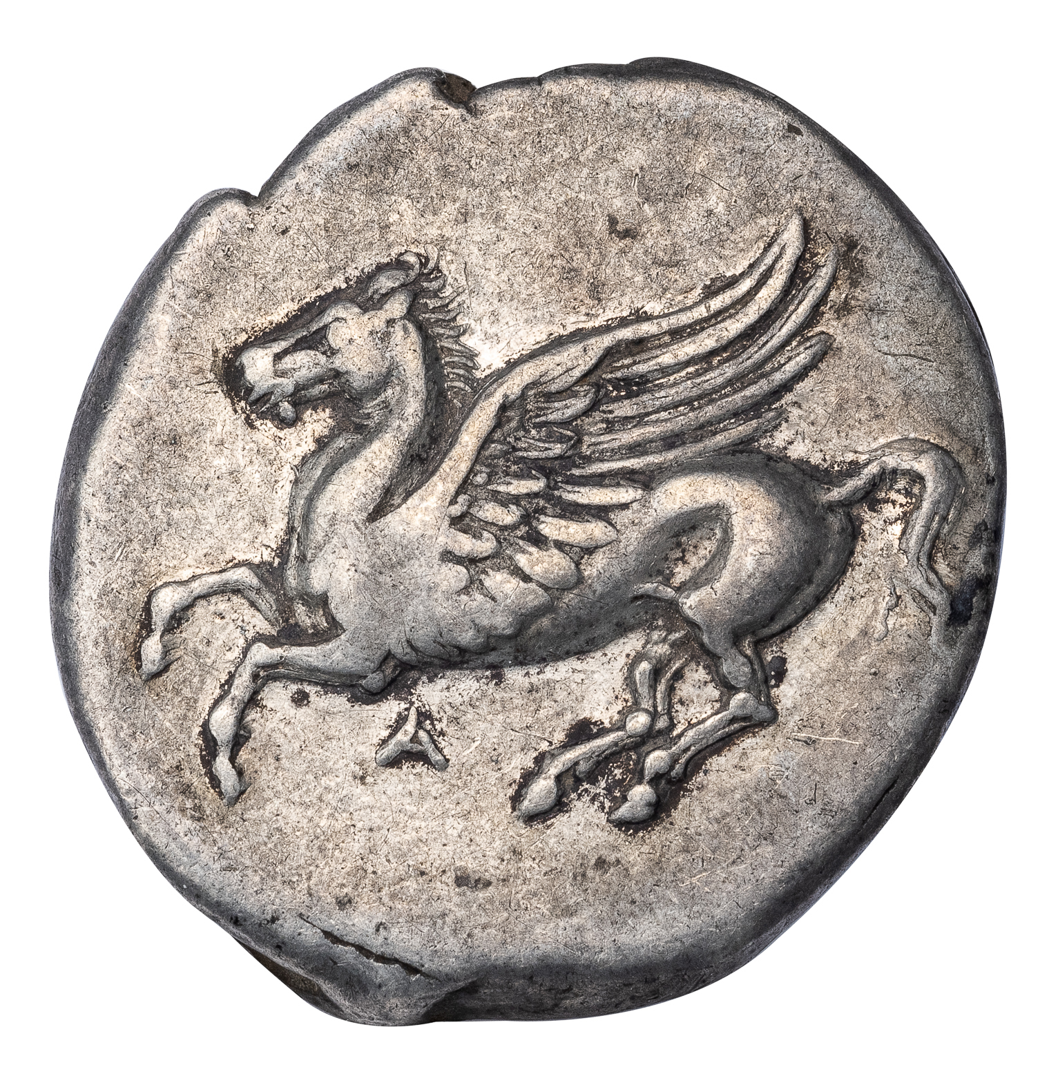 ARGOS AMPHILOCHICHUM SILVER STATER - PEGASUS ISSUE WITH CORINTHIAN HELMET SYMBOL EX SALTON COLLECTION - CHOICE VF NGC GRADED GREEK ACARNANIA COIN (Inv. 18515) - Image 2