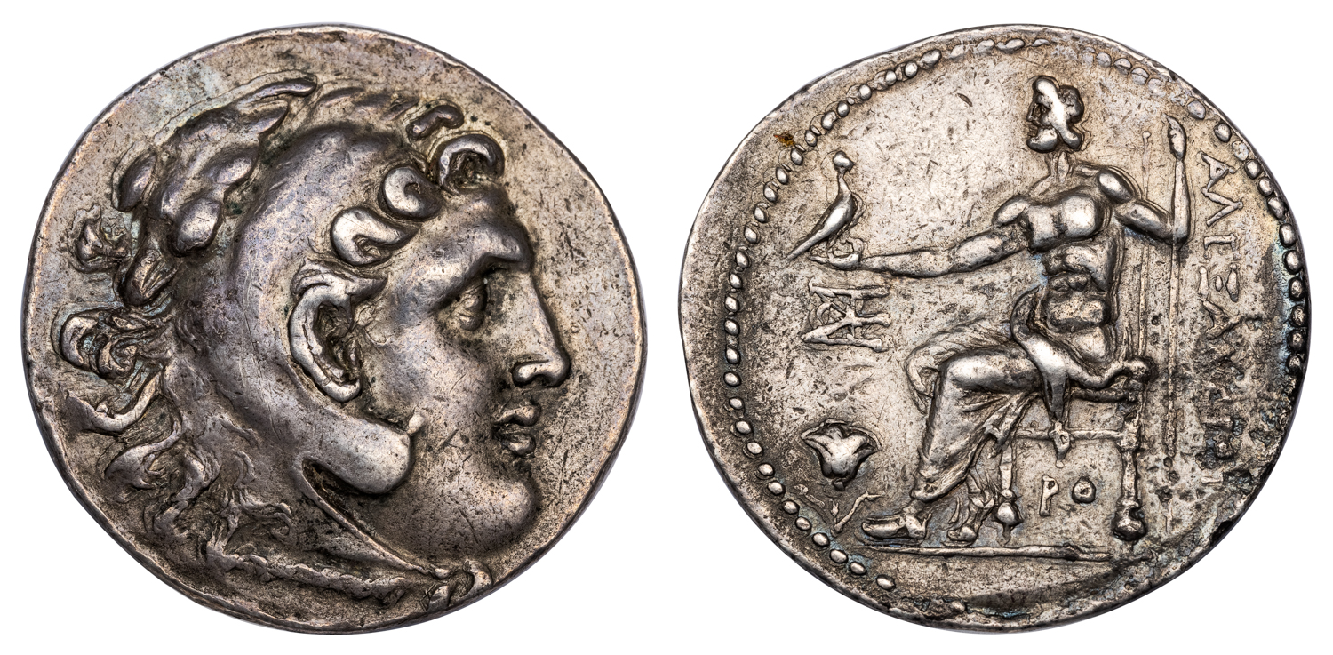 RHODES ALEXANDER TYPE TETRADRACHM - EX NAVILLE 1923 SALE - XF NGC GRADED GREEK CARIA COIN (Inv. 19694)