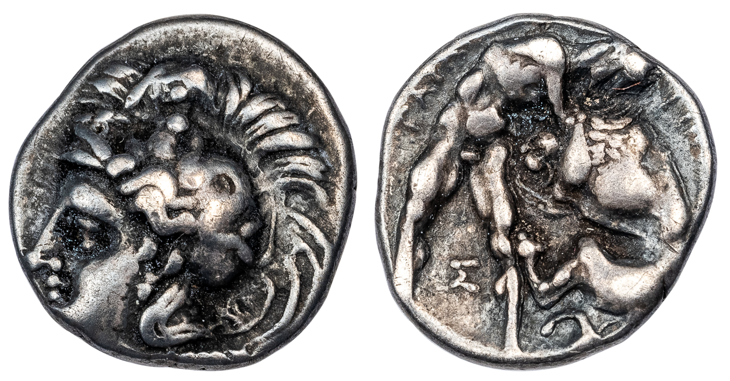 TARENTUM SILVER DIOBOL - SPECIMEN EX VLASTO COLLECTION PLATED IN HIS BOOK - VF NGC GRADED GREEK CALABRIA COIN (Inv. 19753)