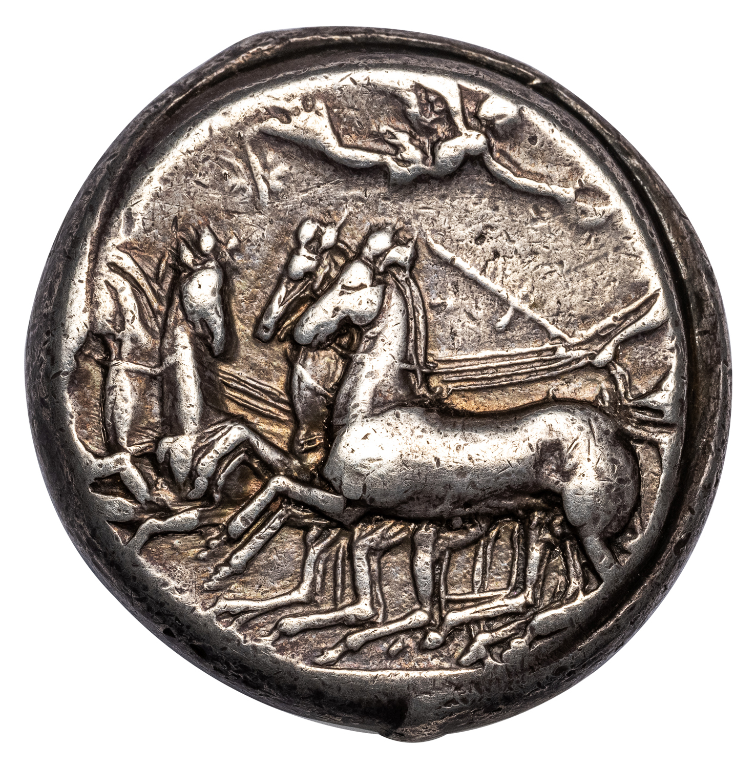 SYRACUSE SILVER TETRADRACHM - 400-390 ISSUE SIGNED BY EUCLEIDAS - CHOICE VF FINE STYLE NGC GRADED GREEK SICILY COIN (INV. 20123) - Image 2